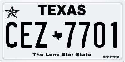 TX license plate CEZ7701