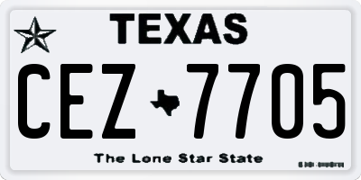 TX license plate CEZ7705