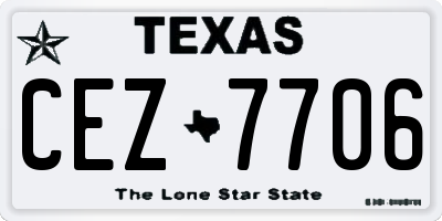 TX license plate CEZ7706