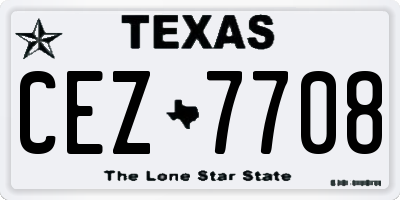 TX license plate CEZ7708