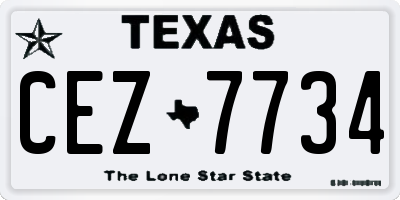 TX license plate CEZ7734