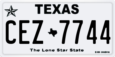 TX license plate CEZ7744