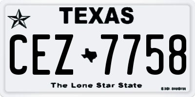 TX license plate CEZ7758