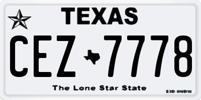 TX license plate CEZ7778