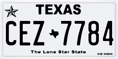 TX license plate CEZ7784