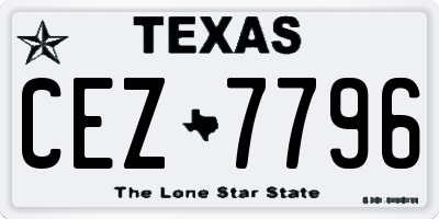 TX license plate CEZ7796