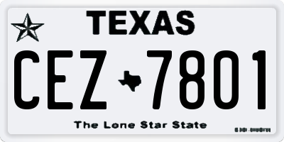 TX license plate CEZ7801
