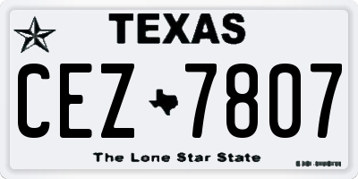 TX license plate CEZ7807