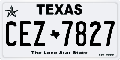 TX license plate CEZ7827