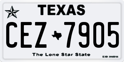 TX license plate CEZ7905