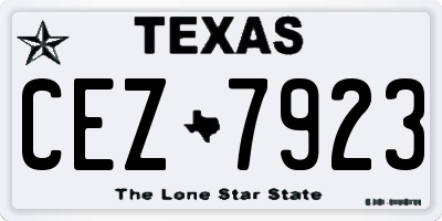 TX license plate CEZ7923