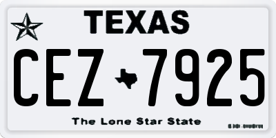 TX license plate CEZ7925