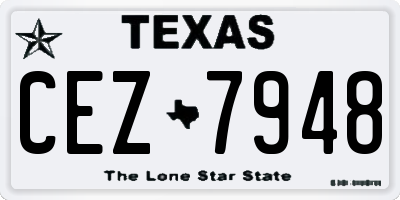 TX license plate CEZ7948