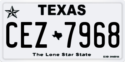 TX license plate CEZ7968