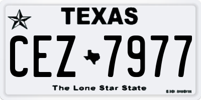 TX license plate CEZ7977