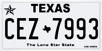 TX license plate CEZ7993