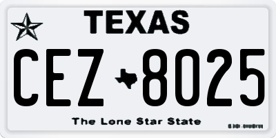 TX license plate CEZ8025