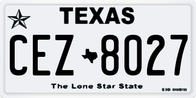 TX license plate CEZ8027