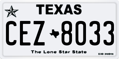 TX license plate CEZ8033