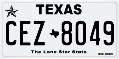 TX license plate CEZ8049