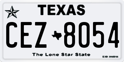 TX license plate CEZ8054