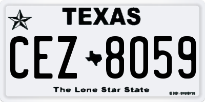 TX license plate CEZ8059
