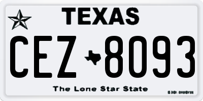 TX license plate CEZ8093