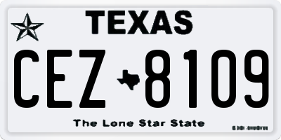 TX license plate CEZ8109
