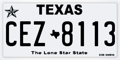 TX license plate CEZ8113