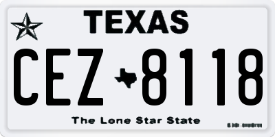TX license plate CEZ8118