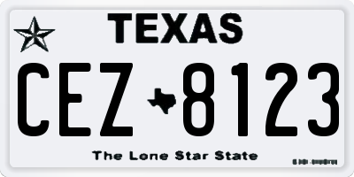 TX license plate CEZ8123