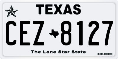 TX license plate CEZ8127