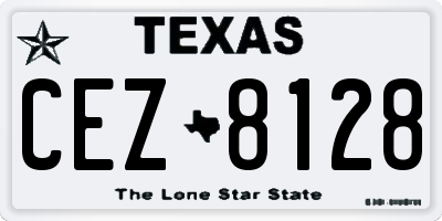 TX license plate CEZ8128