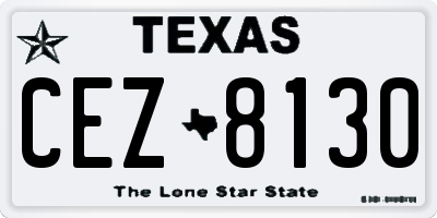 TX license plate CEZ8130