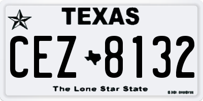 TX license plate CEZ8132