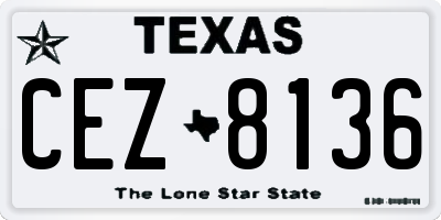 TX license plate CEZ8136