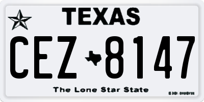 TX license plate CEZ8147