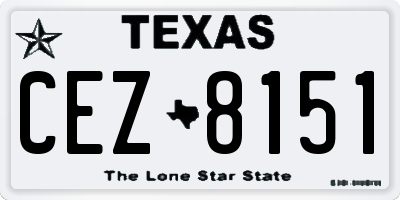 TX license plate CEZ8151