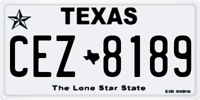 TX license plate CEZ8189