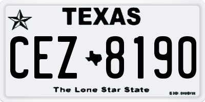 TX license plate CEZ8190