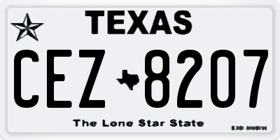 TX license plate CEZ8207