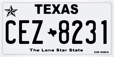 TX license plate CEZ8231