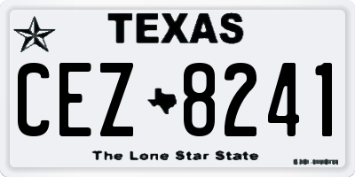 TX license plate CEZ8241