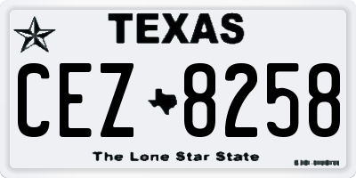 TX license plate CEZ8258