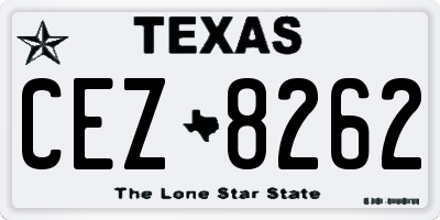 TX license plate CEZ8262
