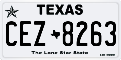 TX license plate CEZ8263
