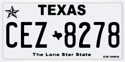 TX license plate CEZ8278