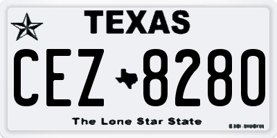 TX license plate CEZ8280