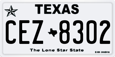 TX license plate CEZ8302