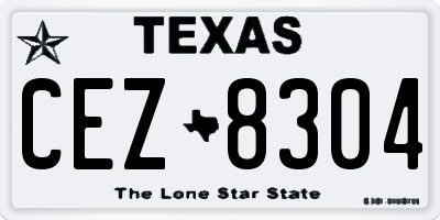 TX license plate CEZ8304
